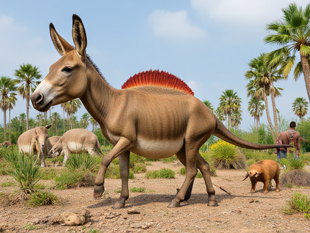 A donkey dinosaur mix