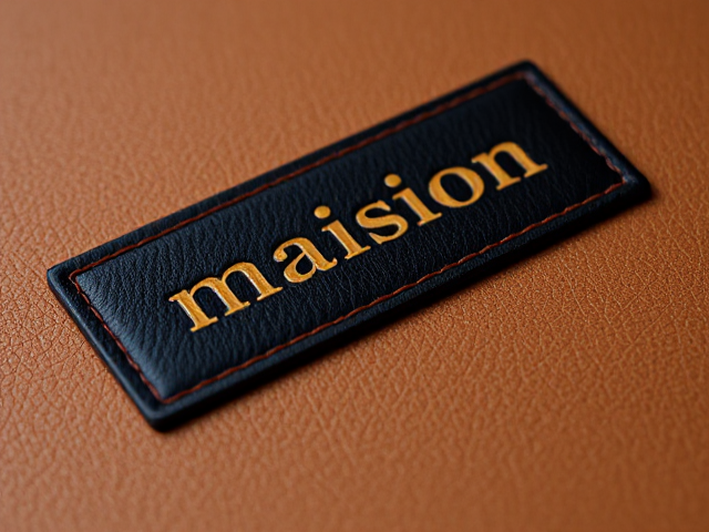 logo marque "maison Firenze" en cuir noir et marron