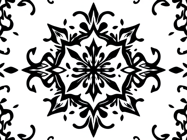 Motif noir et blanc, dessin de tatouage, motif simple