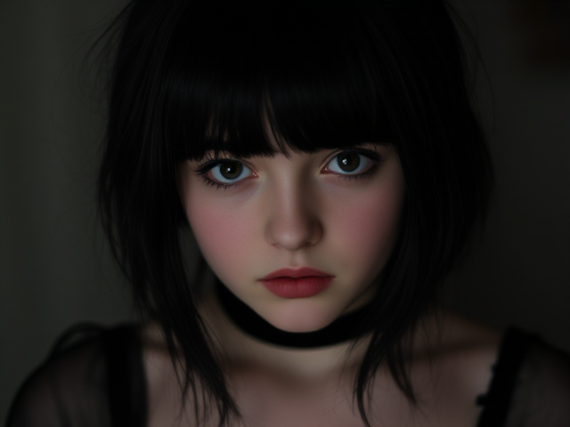 Young sad goth beauty