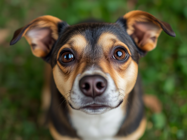 A dog with very big eyes