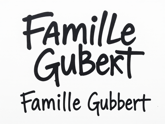 grafiti simple color sur fond blanc ecrit «  Famille Gubert »