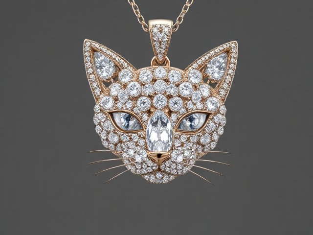 diamond cut in shape of cat face jewellery 3 diamond necklace