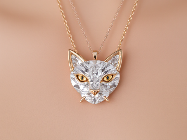 diamond cut in shape of cat face jewellery 3 iamond necklace