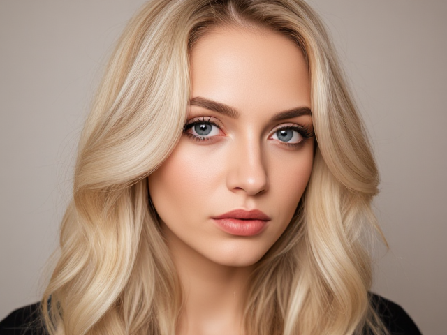 Fille blonde  avec du maquillage sur sa tete