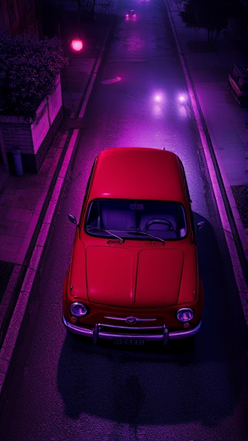 Haz un Fiat 1 en una carretera