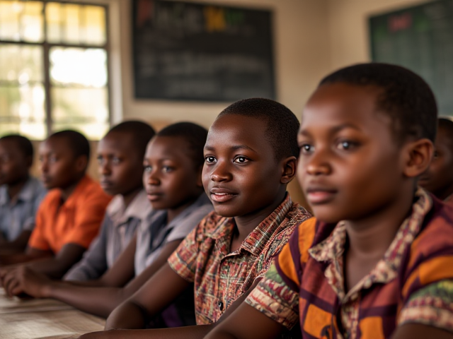 Des élèves africains dans une salle de classe