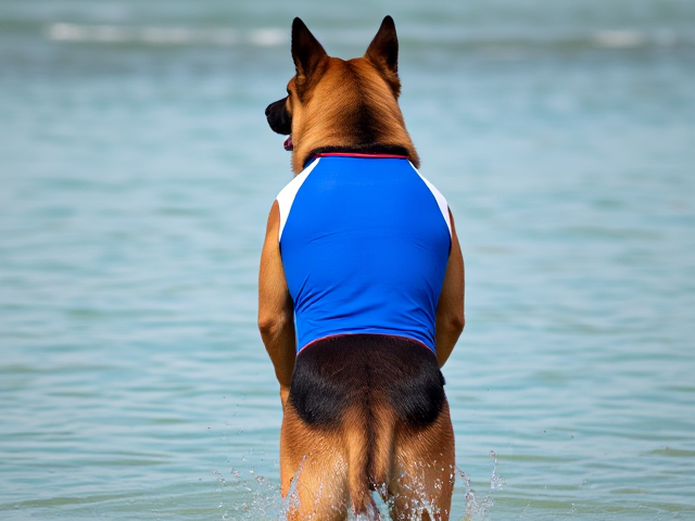 Water polo swimsuit anthropomorphic German shepherd
