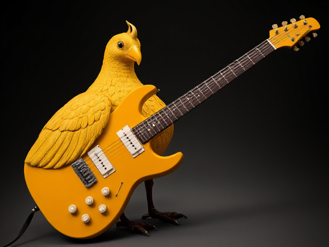 Electric guitar shaped like big bird