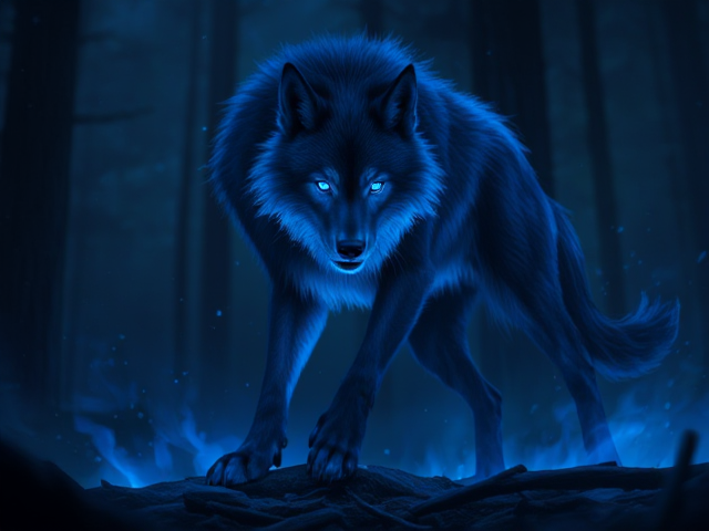 Blue flame werewolf