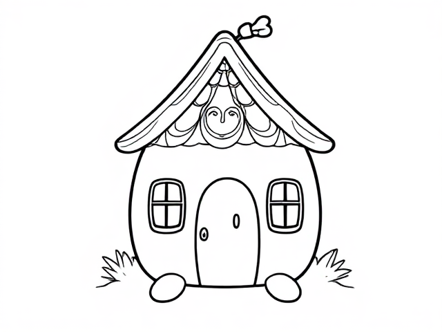 Outline Art Description for a Cute Little House Coloring Page

Create a simple black-and-white coloring page featuring a cute little house designed in a sketch style. The house should be illustrated as a full-body outline in a mandala style, ensuring it appears playful and approachable for young children aged 2 to 4.

Design the house with basic, friendly features, emphasizing a round body and incorporating a few gentle curves for legs and a tail. Include a friendly expression to enhance its inviting character.

Ensure that the details are minimalistic to allow for easy coloring, aiming for a playful and engaging design that captures the imagination of kids in the midst of their artistic journey. The background should always be white to keep the focus on the house.