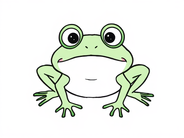 Draw a frog with it's eyes shooting out in surprise