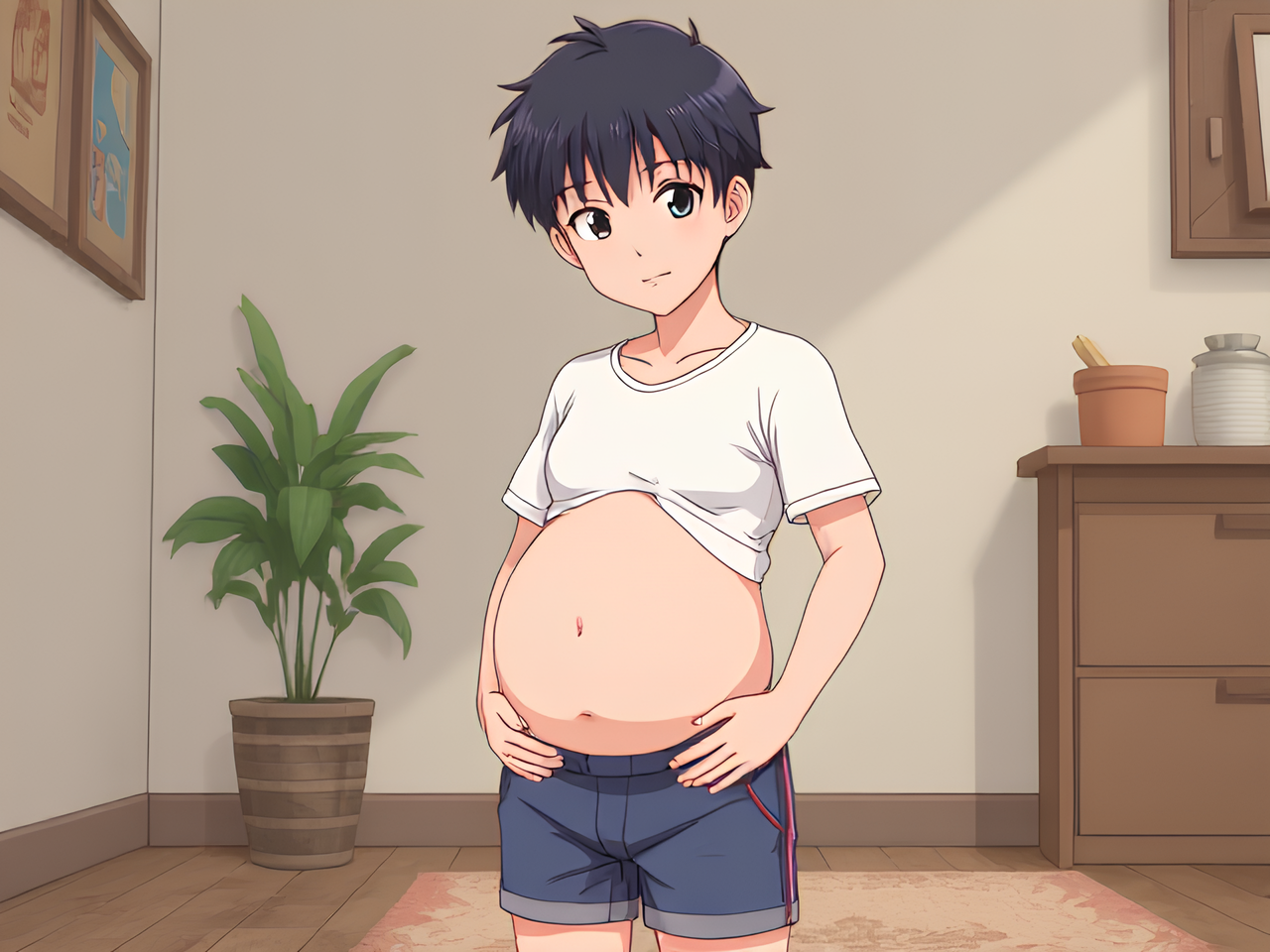 Pregnant Anime character boy