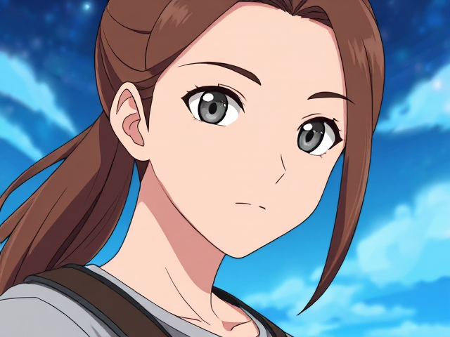 The personnage have a grey yeux with long brun hair attaché
 is a man the âge is ten year is à Fan of Pokémon is a man or Guy