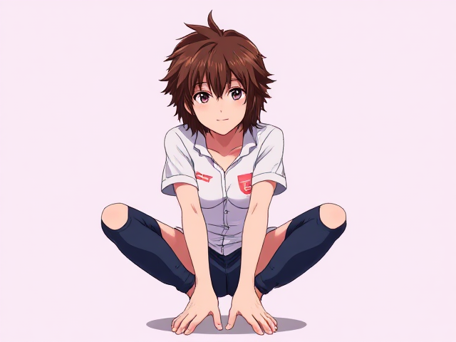 My hero academia oc front view sitting down leaning forward. Fluffy hair. Female