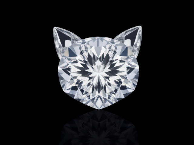 diamond cut in shape of cat face jewlery single jewel