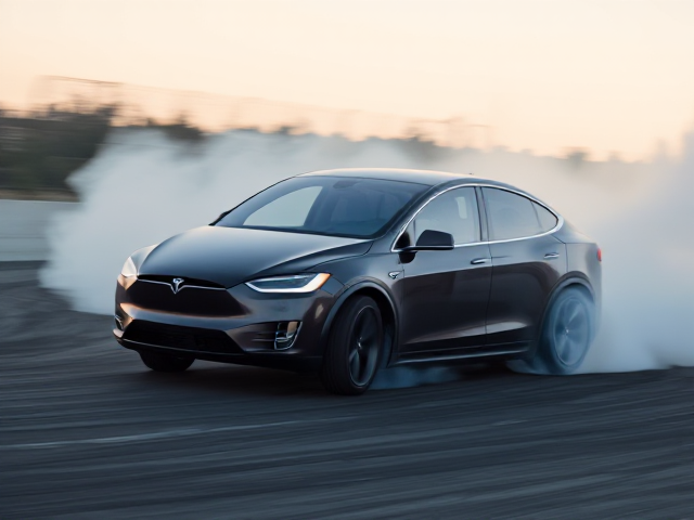 Tesla model X drifting