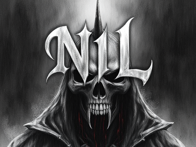NIL Death Metal band Album Cover. Lineart pen drawing art gore horror