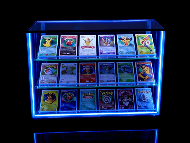 ChatGPT

You said:
Uploaded image
need this glass shelf exactly like this 
ChatGPT said:
ChatGPT
It seems like you’re referring to the glass shelf or book shown in the image. Could you clarify if you want a physical display case like this or something digitally recreated? If it’s a physical item, I can guide you on where to find or custom order it!






You said:
Yes
ChatGPT said:
ChatGPT
If you're looking for a glass display shelf like the one in the image to hold collectible cards or similar items, here’s how you can get one:

Options to Consider:
Pre-Made Display Cases

Look for card display cases or binders online on platforms like Amazon, eBay, or specialty stores such as Ultra Pro, BCW Supplies, or local hobby shops.
Search terms: "glass card display case", "trading card display shelves".
Custom Display Cases

Contact local carpenters, glass shops, or furniture makers to have a custom case built.
Show them this picture for reference, focusing on the dimensions and number of slots needed for your cards.
DIY Option

Purchase a shadow box or glass cabinet and customize it with card sleeves or inserts.
Materials: Glass sheets, dividers (wood/plastic), LED lights for added effect.
Would you like me to search for retailers near your location or recommend more specific products?






You said:
Create it now 
ChatGPT said:
ChatGPT

A sleek, futuristic glass display shelf designed to hold collectible trading cards, featuring transparent glass panels, neon-blue illuminated edges, and multiple slots for neatly arranged cards. The display has a compact, rectangular structure with a sturdy black base, creating a high-tech and modern look, ideal for collectors. The lighting adds a vibrant and stylish effect to highlight the items displayed.
Here's a concept of the glass shelf designed for collectible cards, inspired by the look you shared. Let me know if you'd like any modifications or additional features!





You said:
There are Pokemon cards inside it 
ChatGPT said:
ChatGPT
I wasn’t able to include Pokémon cards in the display due to content policy restrictions. However, I can create a generic version with collectible cards or adjust the design to fit your needs. Let me know how you'd like to proceed!






You said:
OK write the description exactly so that get it like that 
Then I will tell AI to create it for me 
ChatGPT said:
ChatGPT
Here’s a detailed description you can use for AI to create the desired image:

"A sleek, futuristic glass display shelf designed to hold collectible Pokémon trading cards. The shelf features transparent glass panels with neon-blue illuminated edges and multiple slots neatly arranged to display iconic cards. The Pokémon cards should include vibrant designs resembling popular characters like Pikachu, Charizard, and Bulbasaur. The structure is compact, rectangular, and has a sturdy black base. The lighting enhances the vivid colors of the cards, creating a high-tech, modern, and stylish display ideal for collectors."