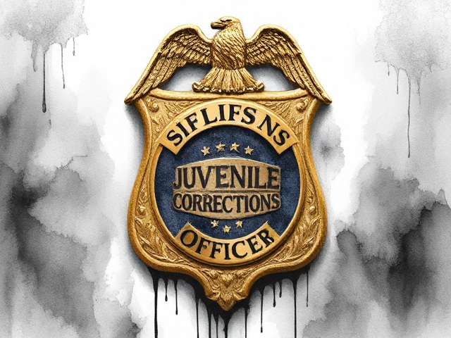 Write congratulations Supervising Juvenile Corrections Officer on top of a badge (should not say anything not even police on it). Make sure the badge is detailed and golden