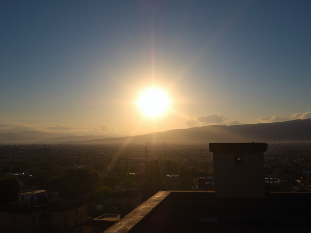 View of the sky in italy, from on top of a a building in the night