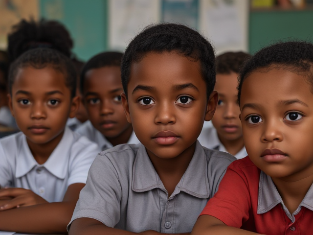cours d'une école primaire avec des enfants afro americains agés de 8ans