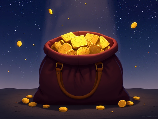 Un sac rempli de pièce d’or