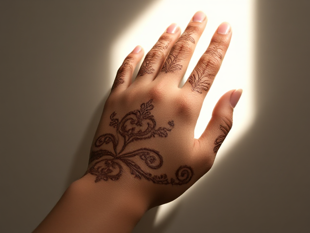 Henna an idian woman's hand
