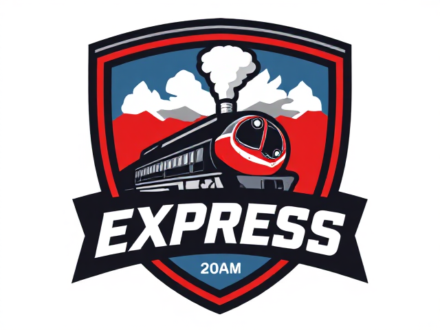 Hockey team logo named express with a train in it
