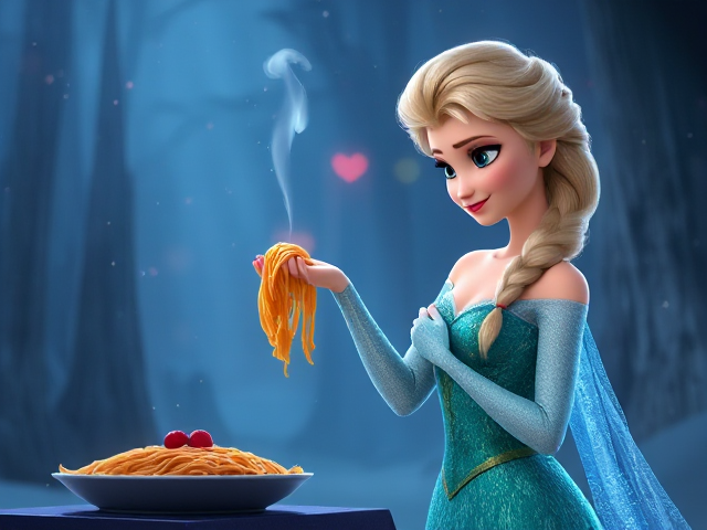 Elsa esnoult des misters de l'amour mange des spaghetti