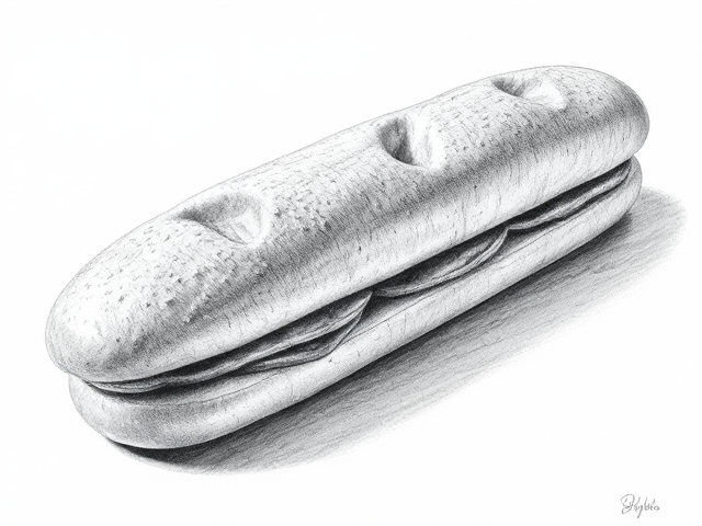 Sandwich en forme de baguette