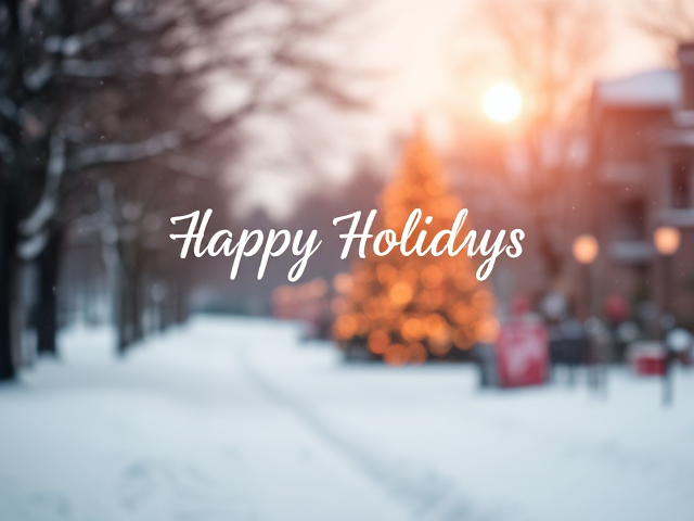 genere moi une image réaliste aux couleurs de noel, avec des tons clairs (en journée) pour annoncer de bonnes fetes