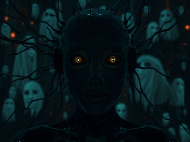 A haunted artificial intelligence.  Ghosts in the machine.