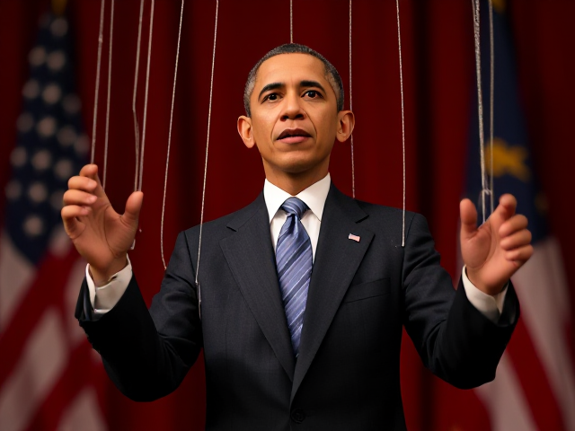 President Obama as a marionette