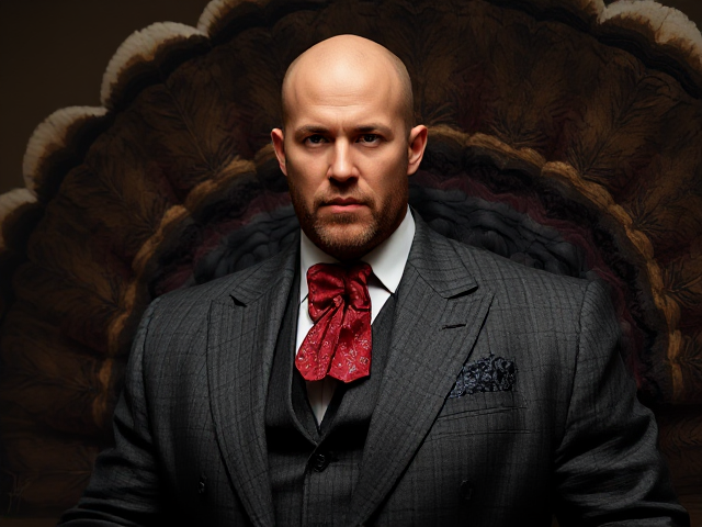 Jason Statham dressed as a turkey.