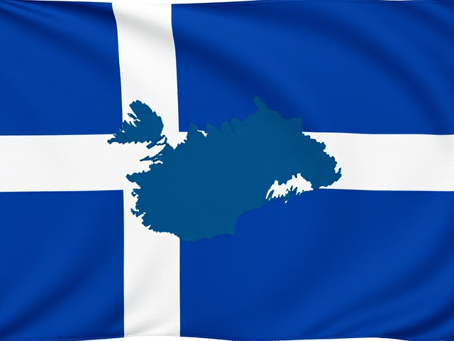 Drapeau d'une région de 1 millions d'habitants, d'une île dans l'océanAtlantique nord en europe. Parle suédois,