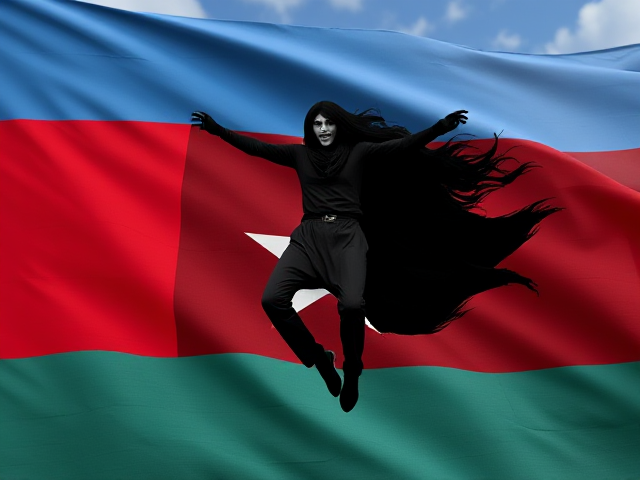 I want a pic of yhwach floating with the background being a flag of Somalia