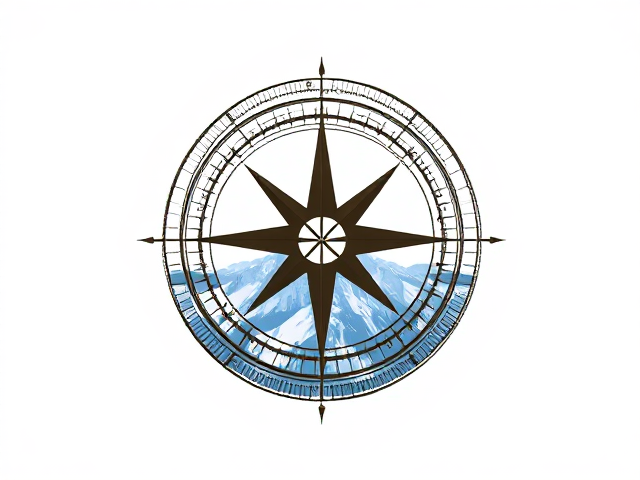 elegant vector style  logo for world photography tours, mountain,  land excursions and snorkle  adventures. add a  simple compass element