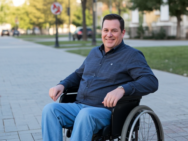 Patrick Warburton In a wheelchair