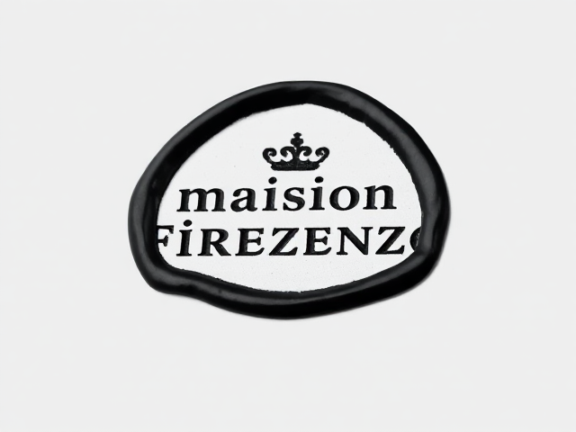 logo marque "maison Firenze" en cire noir