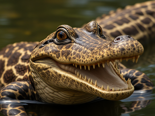 Créé moi un crocodile avec les tâches d une girafe 🦒