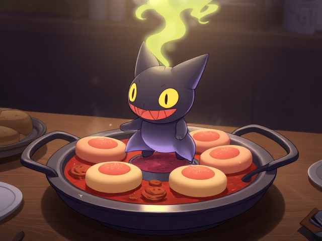 Plats raclette type spectre dans le style pokemon