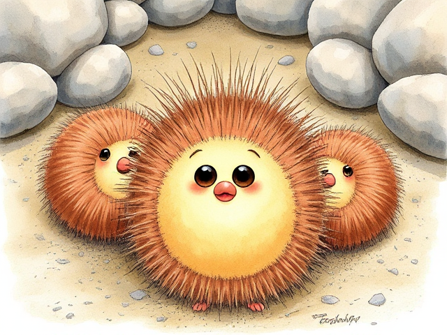 Petits boules vivante avec beaucoup de poiles