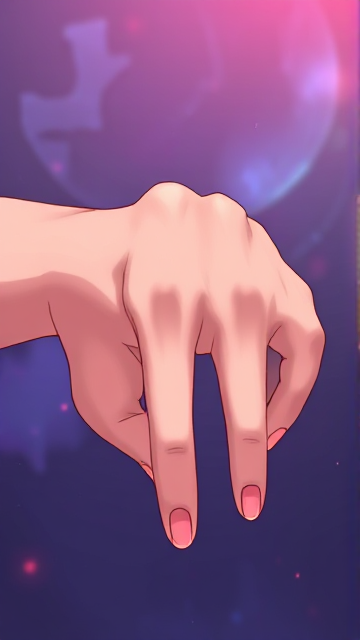 Redraw the lines of the left arm, erase the fingernails of the left hand