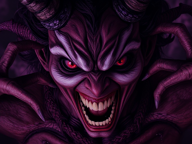 A angry female creature making a mad face