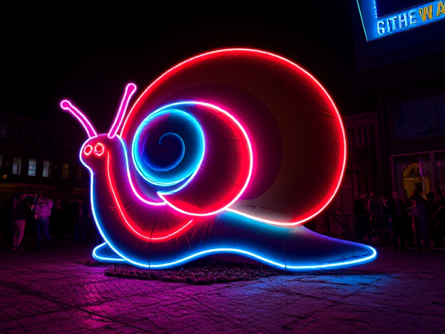 giant snail neon lights